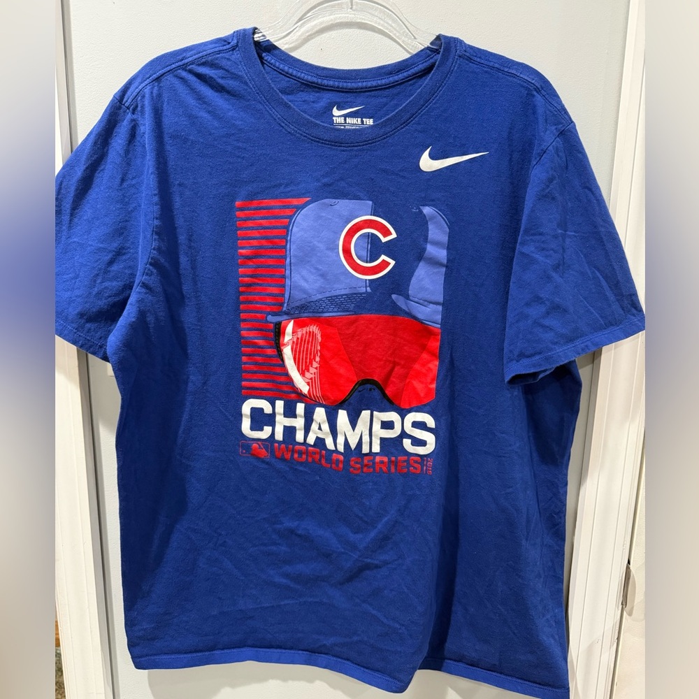 Nike blue Chicago Cubs World Series Champions Tee